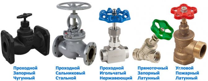 Разновидности на клапаните (снимка)
